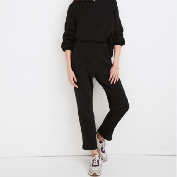 Madewell MWL Black Airyterry Tapered Stitched Pocket‎ Sweatpants - Size Small - Picture 1 of 9